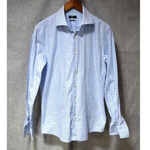 Hugo Boss BOSS Slim Fit Blue Gingham Dress Shirt 16.5 42